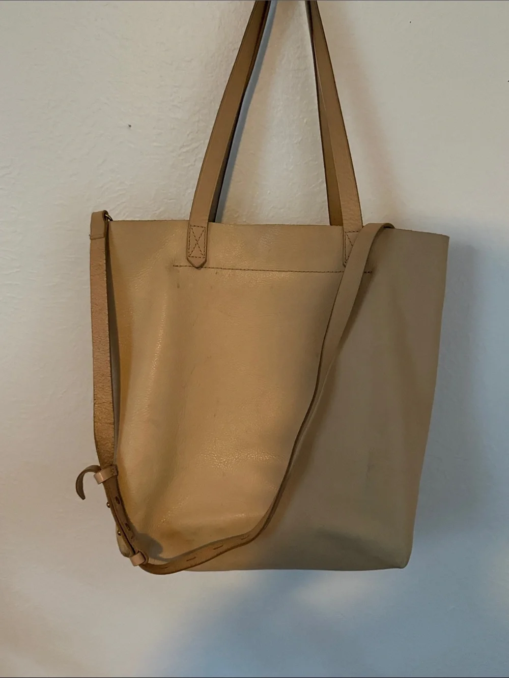 Madewell Beige Leather Pocket Tote